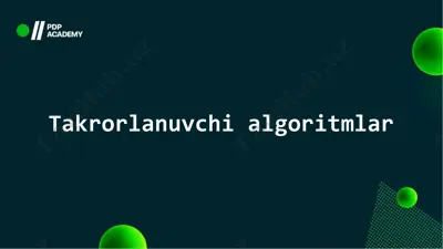 takrorlanuvchi algoritmlar — PDF