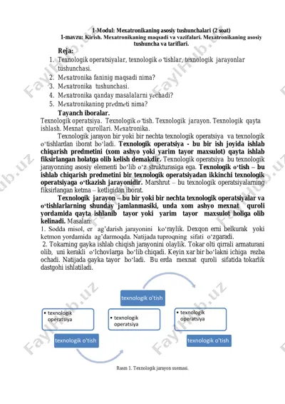 mexatronikaning asosiy tushunchalari — PDF