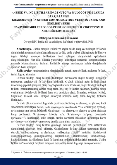 "ilm-fan muammolari magistrantlar talqinida mavzusidagi respublika ilmiy-amaliy konferensiyasi" — PDF