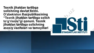 texnik jihatdan tartibga solishning davlat tizimi — PDF