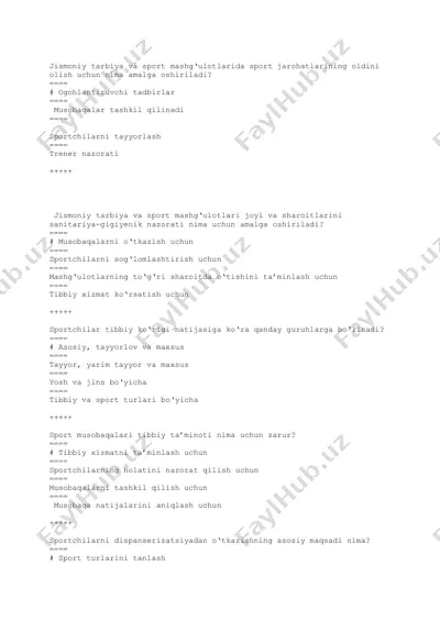 jismoniy tarbiya va sport mashg‘ulotlari — PDF