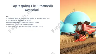 tuproqning fizik mexanik xossalari — PPTX