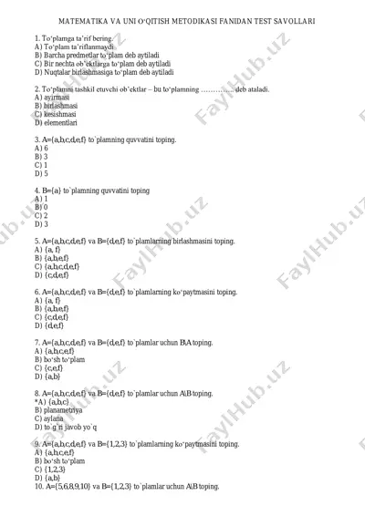 matematika va uni o‘qitish metodi — PDF