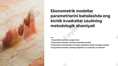 ekonometrik modellar parametrlarini baholash — PPTX