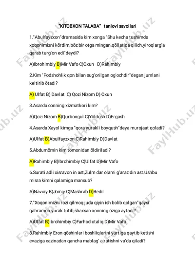 "kitobxontalaba" tanlovisi vaollari — PDF