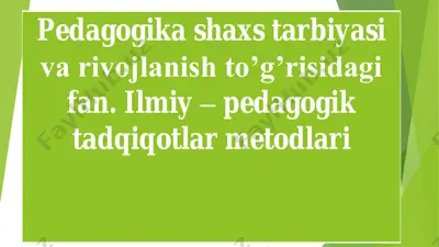 pedagogika shaxs tarbiyasi va rivojlanish — PDF