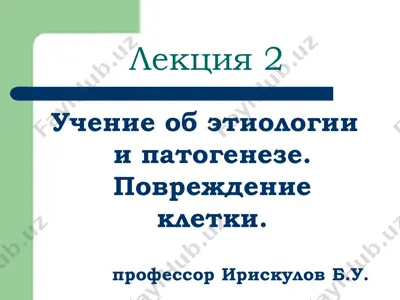 учение об этиологии и патогенезе — PDF