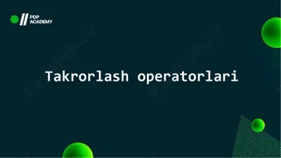 takrorlash operatorlari — PDF