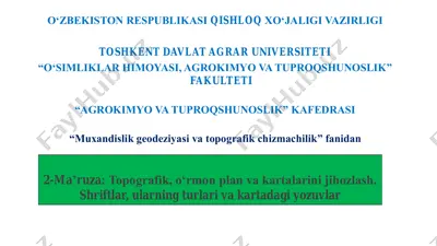 topografik plan va kartalar — PDF