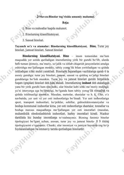 binolar tog’risida umumiy malumot — PDF