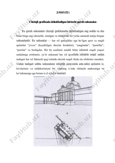chiziqli grafikalarda ishlatiladigan birinchi guruh uskunalar — PDF