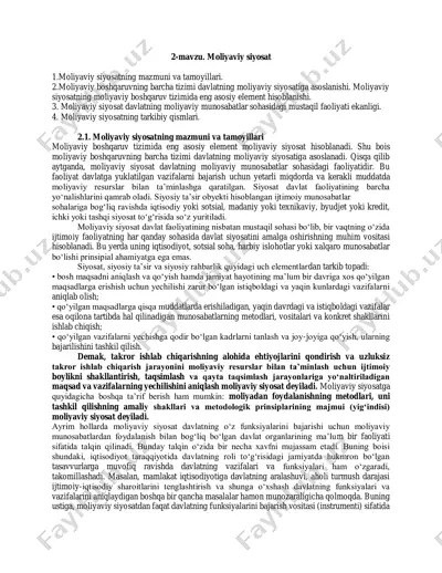 moliyaviy siyosat — PDF
