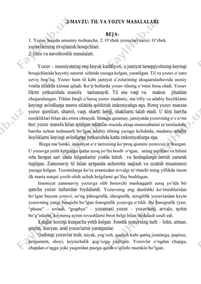 til va yozuv masalalari — PDF