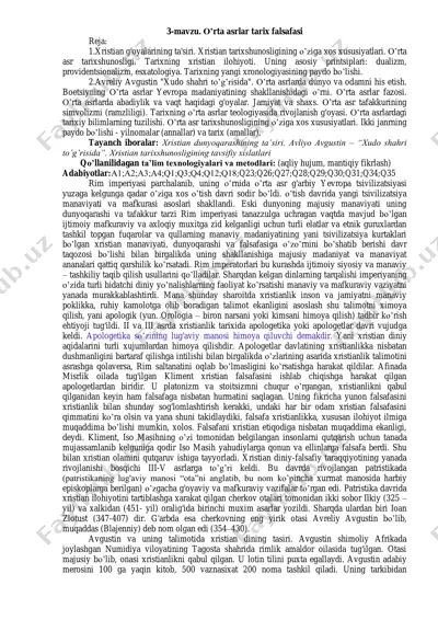 o'rta asrlar tarix falsafasi — PDF