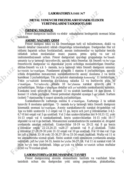 metal yonuvchi frezerlash stanok elektr yuritmalari — PDF