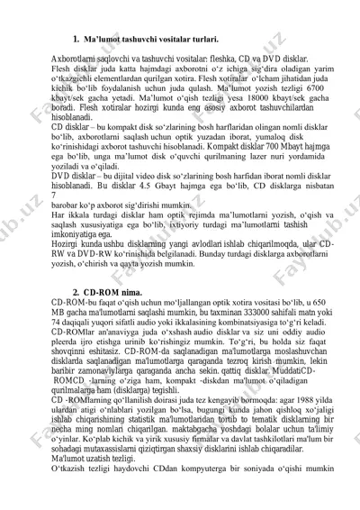 axbozot tashuvchi vositalar (flashka, cd, dvd) — PDF