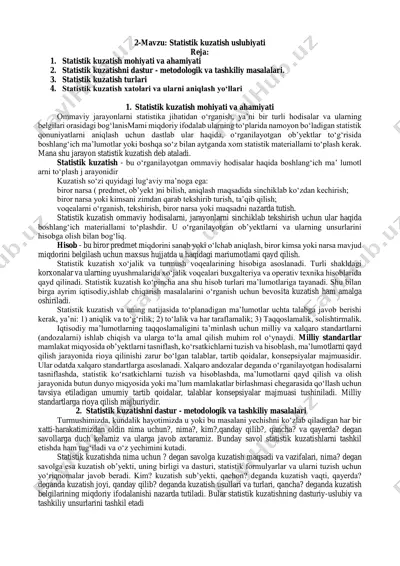 statistik kuzatish uslubiyati — PDF