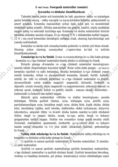 keramika va shisha mahsulotlari — PDF