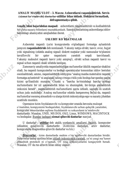 axborotlarni raqamlashtirish — PDF