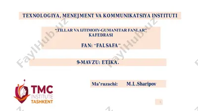 etika fanining predmeti, mohiyati va vazifalari — PDF