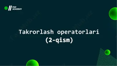 takrorlash operatorlari — PDF