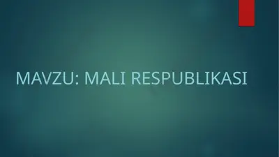 mali respublikasi — PPTX