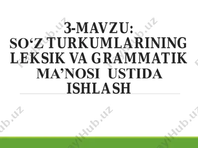 so‘z turkumlari ustida ishlash metodikasi — PDF