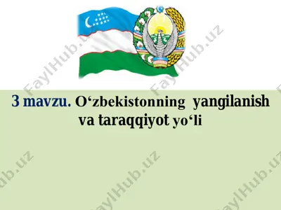 o‘zbekistonning yangilanish va taraqqiyot yo‘li — PDF