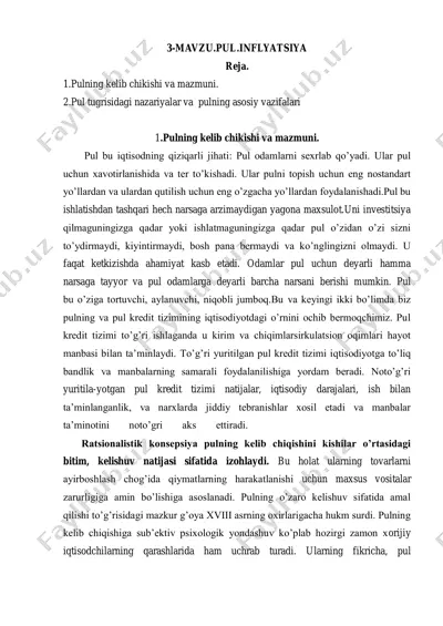 pulning ma'nosi va iqtisodiyoti — PDF