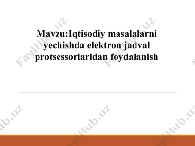 elektron jadvallar (microsoft excel) — PDF