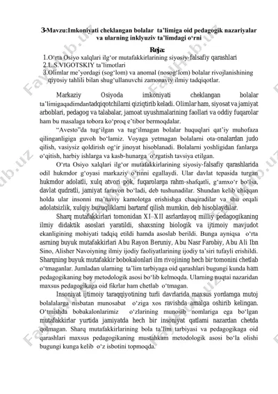 imkoniyati cheklangan bolalar ta’limiga oid pedagogik nazariyalar — PDF