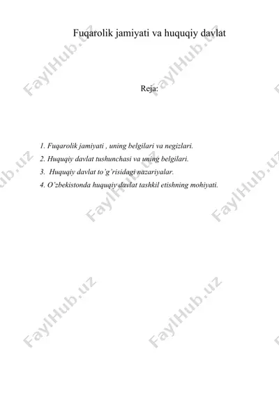 fuqarolik jamiyati va huquqiy davlat — DOC
