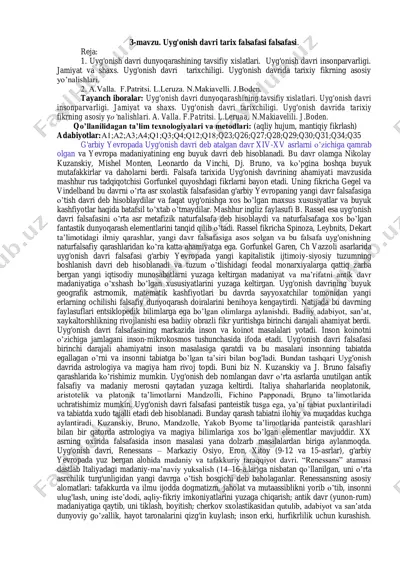 uyg'onish davri tarix falsafasi — PDF