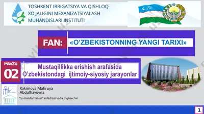 o'zbekistondagi ijtimoiy-siyosiy jarayonlar — PDF