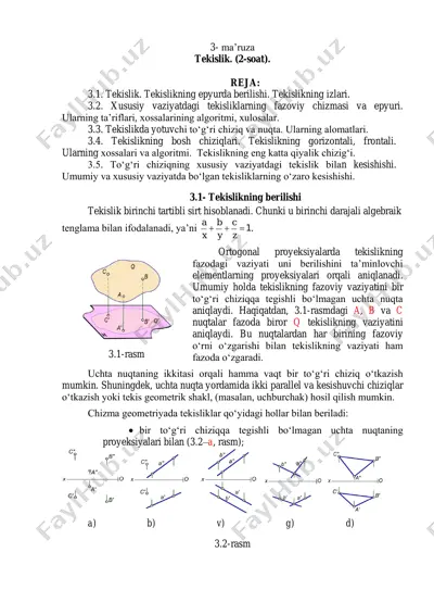 tekislikning epyurda berilishi — PDF