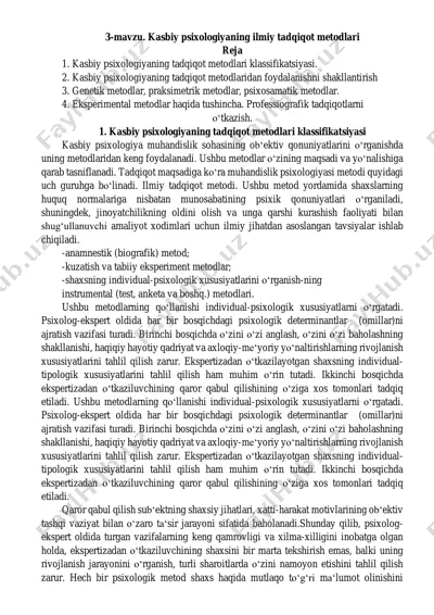 kasbiy psixologiyaning ilmiy tadqiqot metodlari — PDF