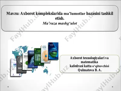 ma'lumotlar bazasini tashkil etish — PDF
