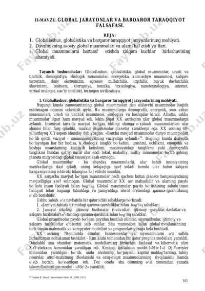 globallashuv va barqaror taraqqiyot falasafi — PDF