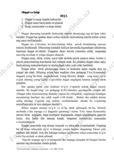 diqqat va sezgi — PDF