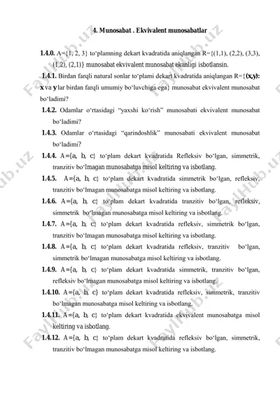 munosabatlar ekvivalentlik — PDF