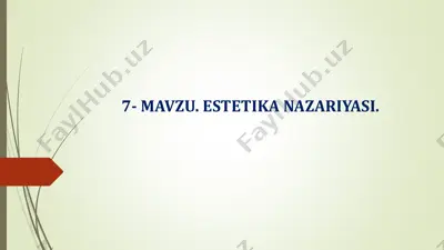 estetika nazariyasi — PDF
