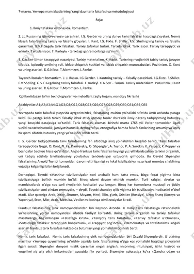 yevropa mamlakatlarining yangi davr tarix falsafasi va metodologiyasi — PDF
