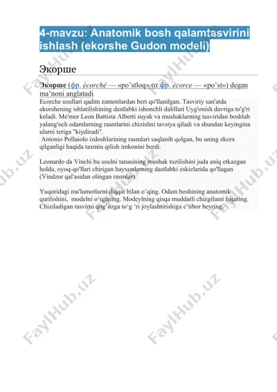 ekorx (anatomik bosh qalamtasvirini ishlash) — PDF