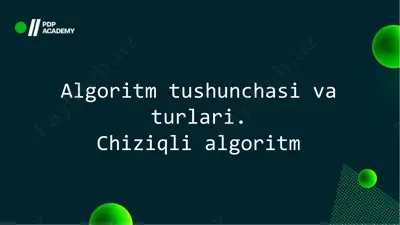 algoritm tushunchasi va turlari — PDF