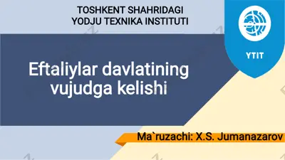 eftaliylar davlati haqida ma'lumotlar — PDF