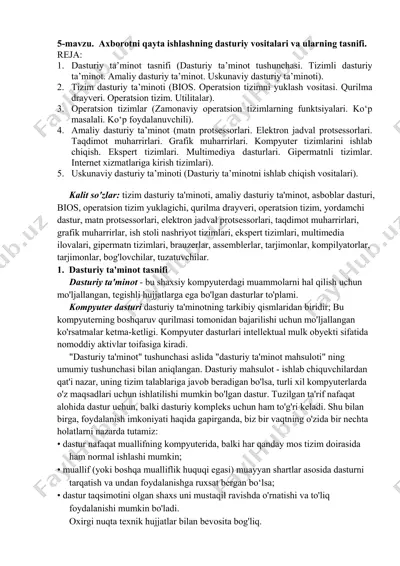 axborotni qayta ishlashning dasturiy vositalari va ularning tasnifi — PDF