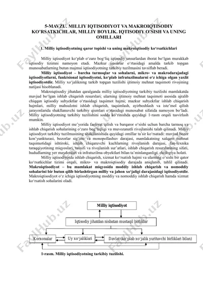 milliy iqtisodiyot va makroiqtisodiy ko'rsatkichlar — PDF