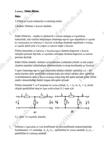 elektr filtrlar — PDF