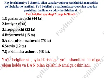 yo‘l belgilari to‘plami — PDF