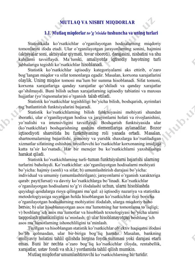 mutlaq va nisbiy miqdorlar — PDF